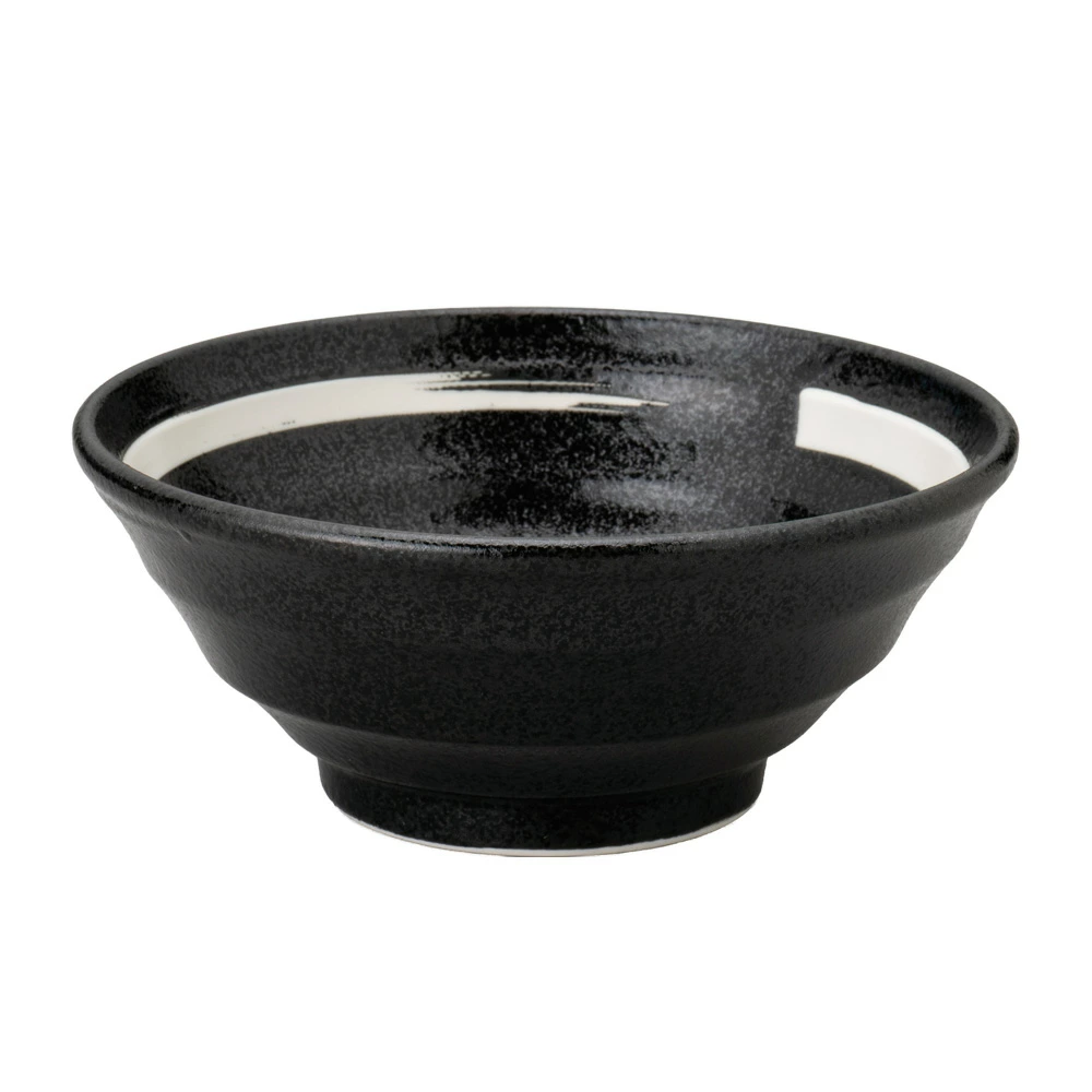 【YAMATSU STANDARD】【 鳴門 丼 黒耀 白刷毛目 】 22cm 21cm 20cm 丼