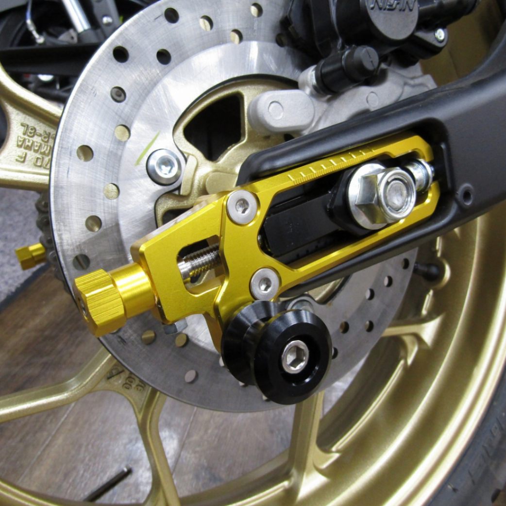 XSR155/125 アルミCNC チェーンアジャスター2／ゴールド GPTECH