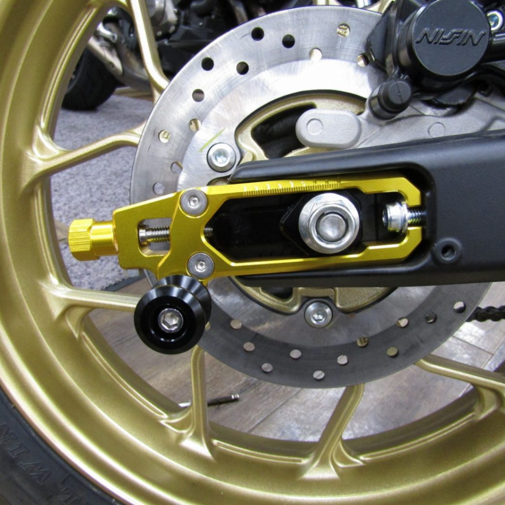 XSR155/125 アルミCNC チェーンアジャスター2／ゴールド GPTECH