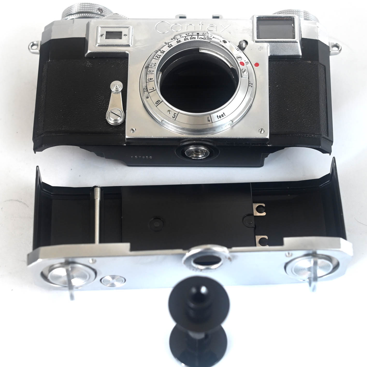 ゾナー50mmF2付きツァイスイコン製コンタックスIIa(関東カメラ修理納品書あり)★Contax IIa All working with Zeiss Jena Sonnar2/50