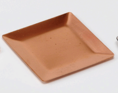 七宝素材／皿・容器 皿角90×90mm(銅)：銀粘土や七宝などのクラフト材料