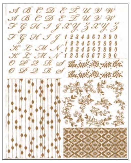 転写紙(金) 筆記体 140×180mm：銀粘土や七宝などのクラフト材料販売