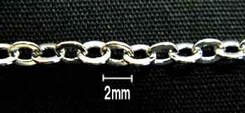 小判チェーン（ロジ）【選択：長さ】：銀粘土や七宝などのクラフト材料