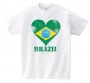 国旗ハートTシャツ【ブラジル】