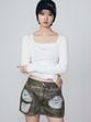 【SALE】　EMODA　レイヤーリップドデニムミニスカート　0425108701