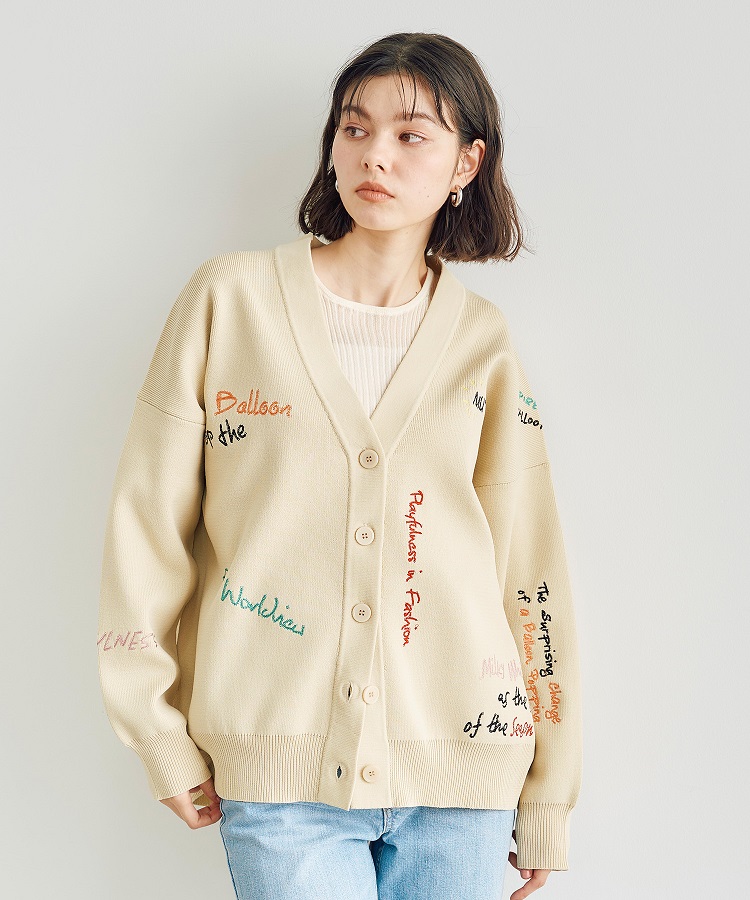 COCODEAL ロゴ刺繍ニットカーディガン 75133123|apricot online shop