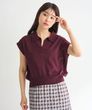 COCODEAL 　スキッパーポロ衿フレンチスリーブニット　75531016