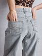 GYDA　ハイウエストGG Stitch Barrel Leg ダメージデニムパンツ　0725424193