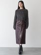 MURUA　ZIPスリットフェイクレザースカート　0125508052