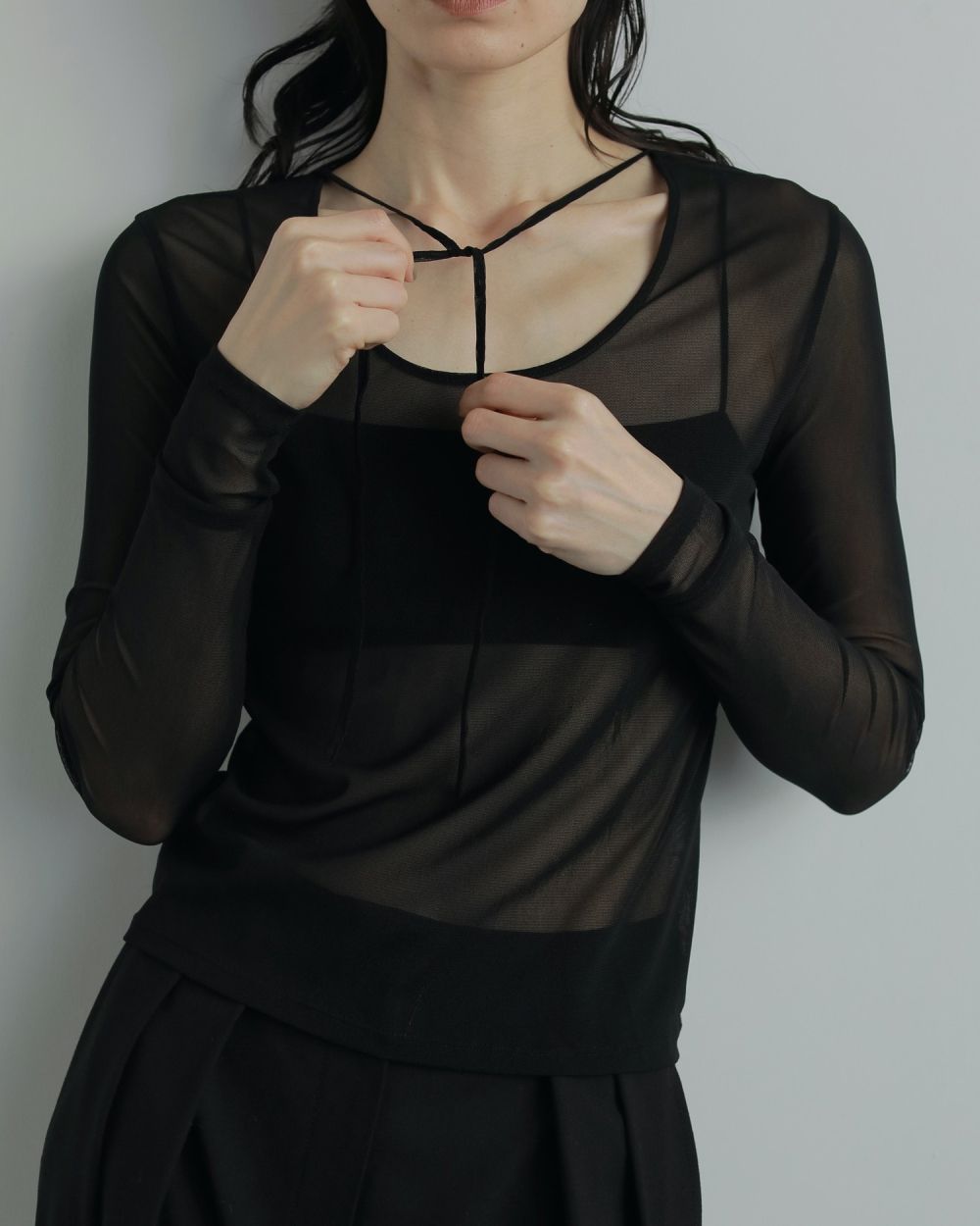 anuke 2way Sheer Tops 62520609|apricot online shop