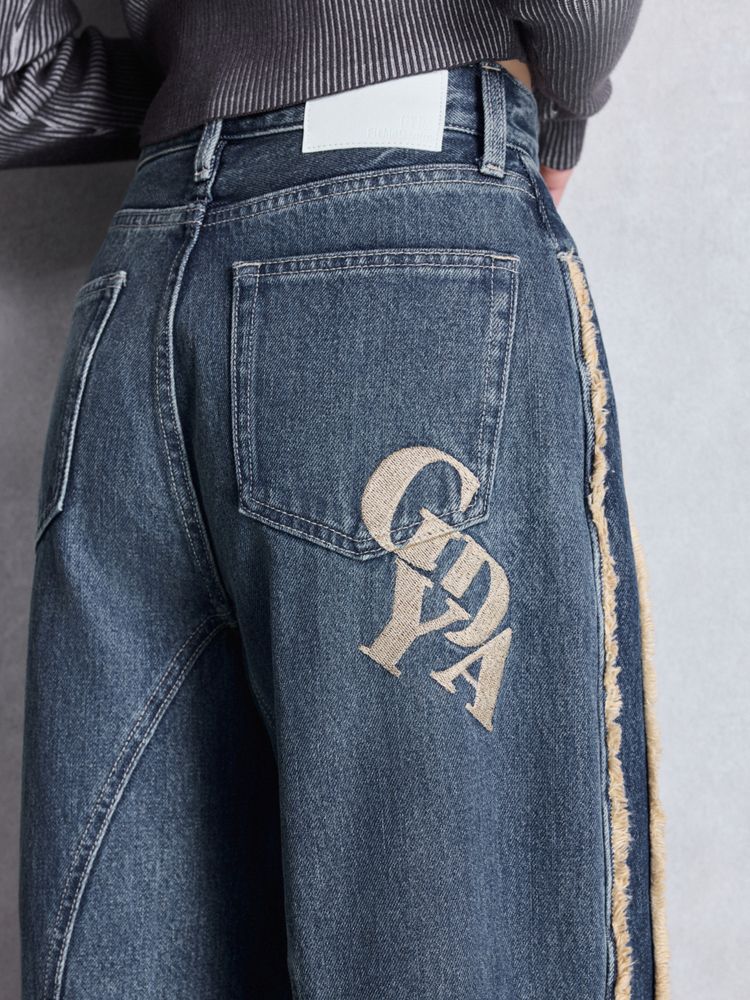 GYDA ハイウエストside slit GYDAワイドデニムパンツ 0725524056
