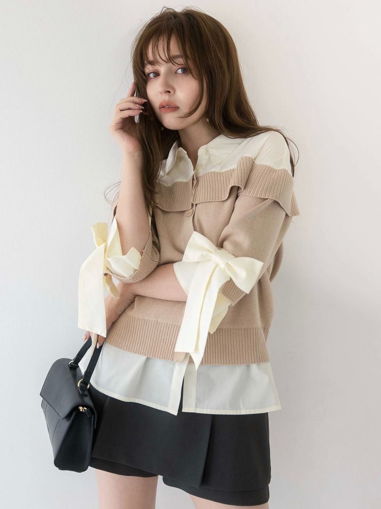 dazzlin ダズリン レイヤードシャツミニワンピース