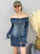 EVRIS　オフショルデニムミニワンピース　3725503013|EVRIS（エヴリス）