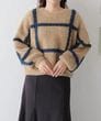 vingtrois　立体ジャガード格子柄ニット　923-14115