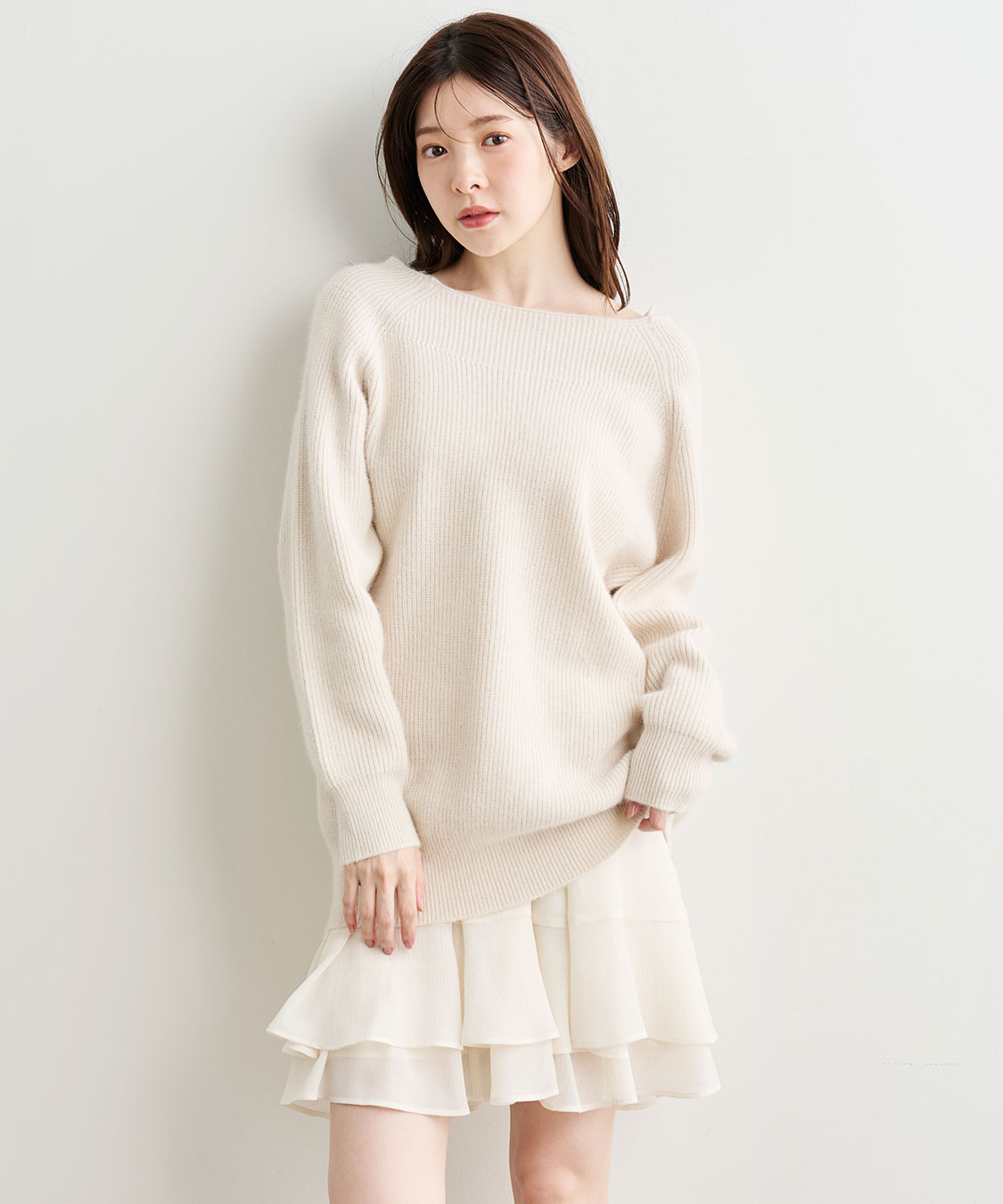 SALE】COCODEAL ラクーン混ニットミニワンピース 75735403|apricot