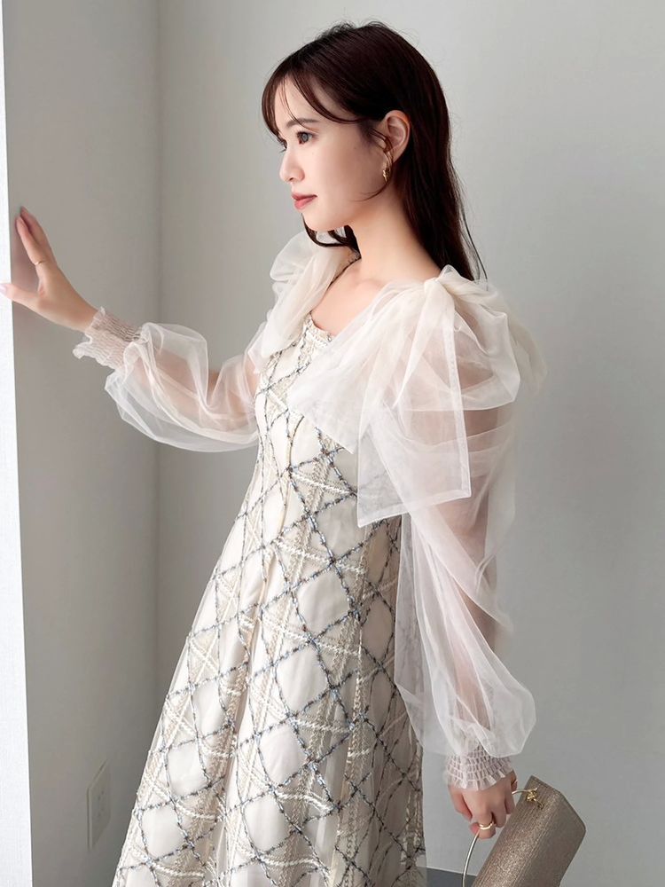 SALE】dazzlin 【20周年記念復刻】レースリボンオフショルドレス