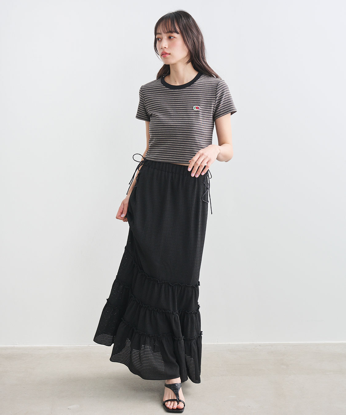 SALE 期間限定18日まで】COCODEAL フリルマーメイドティアードスカート