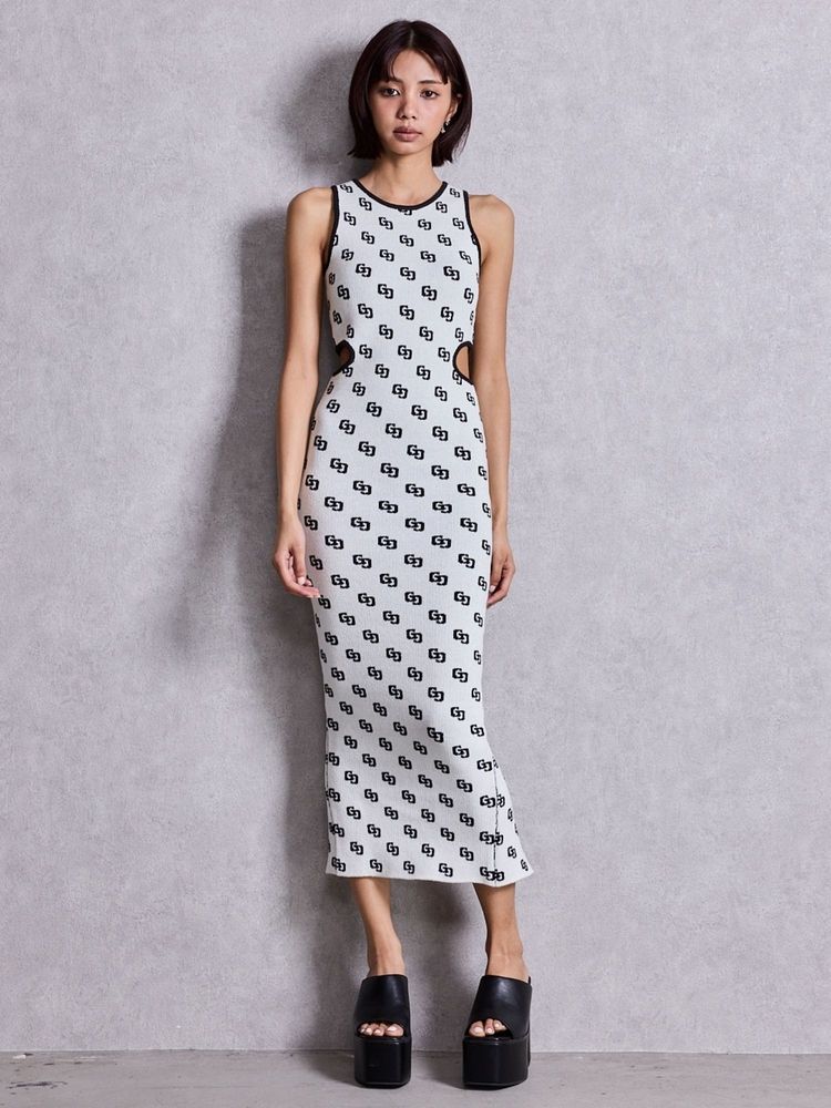 GYDAワンピース GYDA SIDE OPENロングニットワンピース 0726303106|apricot online shop