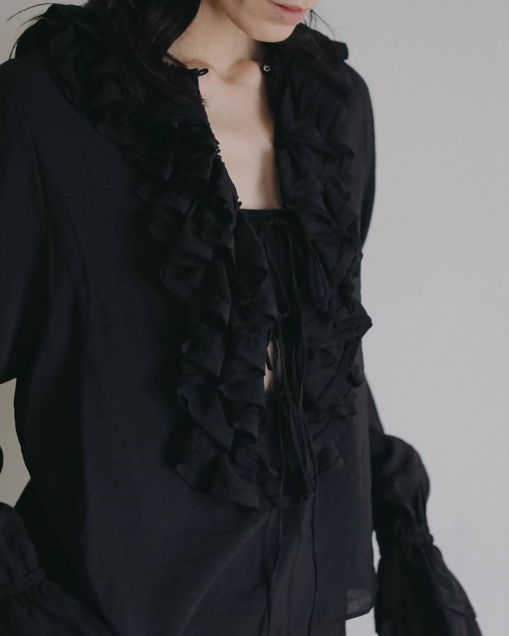 anuke 2way Frill Blouse 62620404|apricot online shop