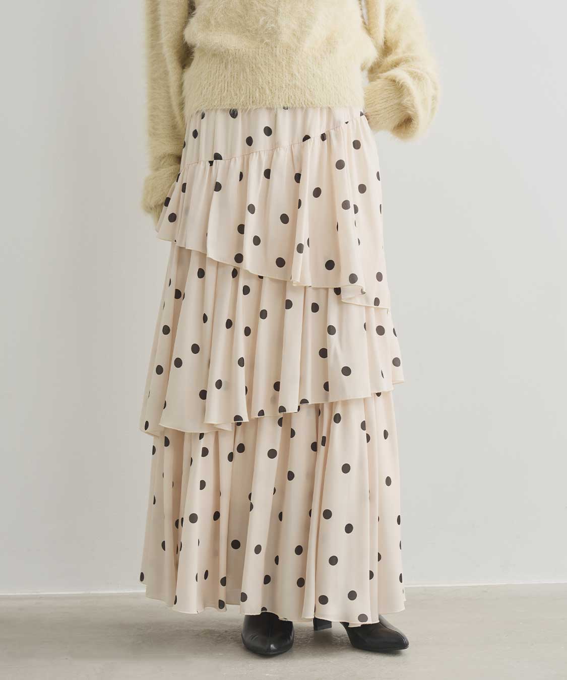 COCODEAL アシメティアードサテンスカート 76617286|apricot online shop
