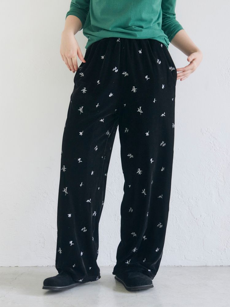 Groovy ベロアパンツ UNGRID シアーベロアラフパンツ 1126507873|apricot online shop