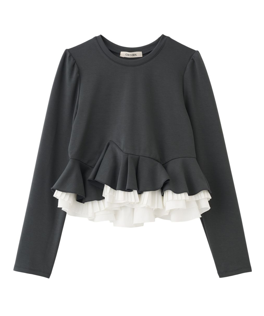 COCODEAL ランダムフリルペプラムトップス 76621322|apricot online shop