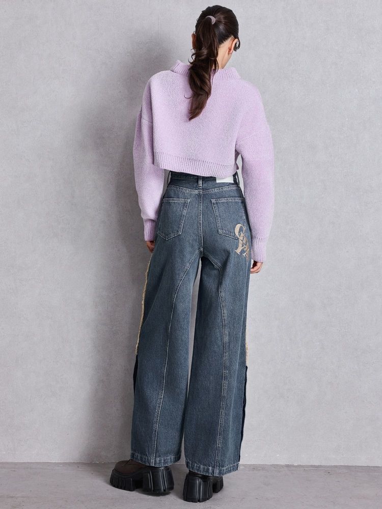 GYDA ハイウエストside slit GYDAワイドデニムパンツ 0725524056