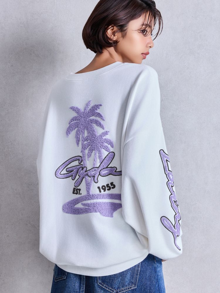 GYDA palm tree Gydies Lovingサガラスウェットトップス