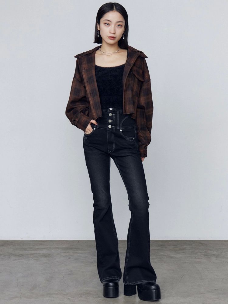 EMODA スーパーハイウエストフレアパギンス 0425524727|apricot online