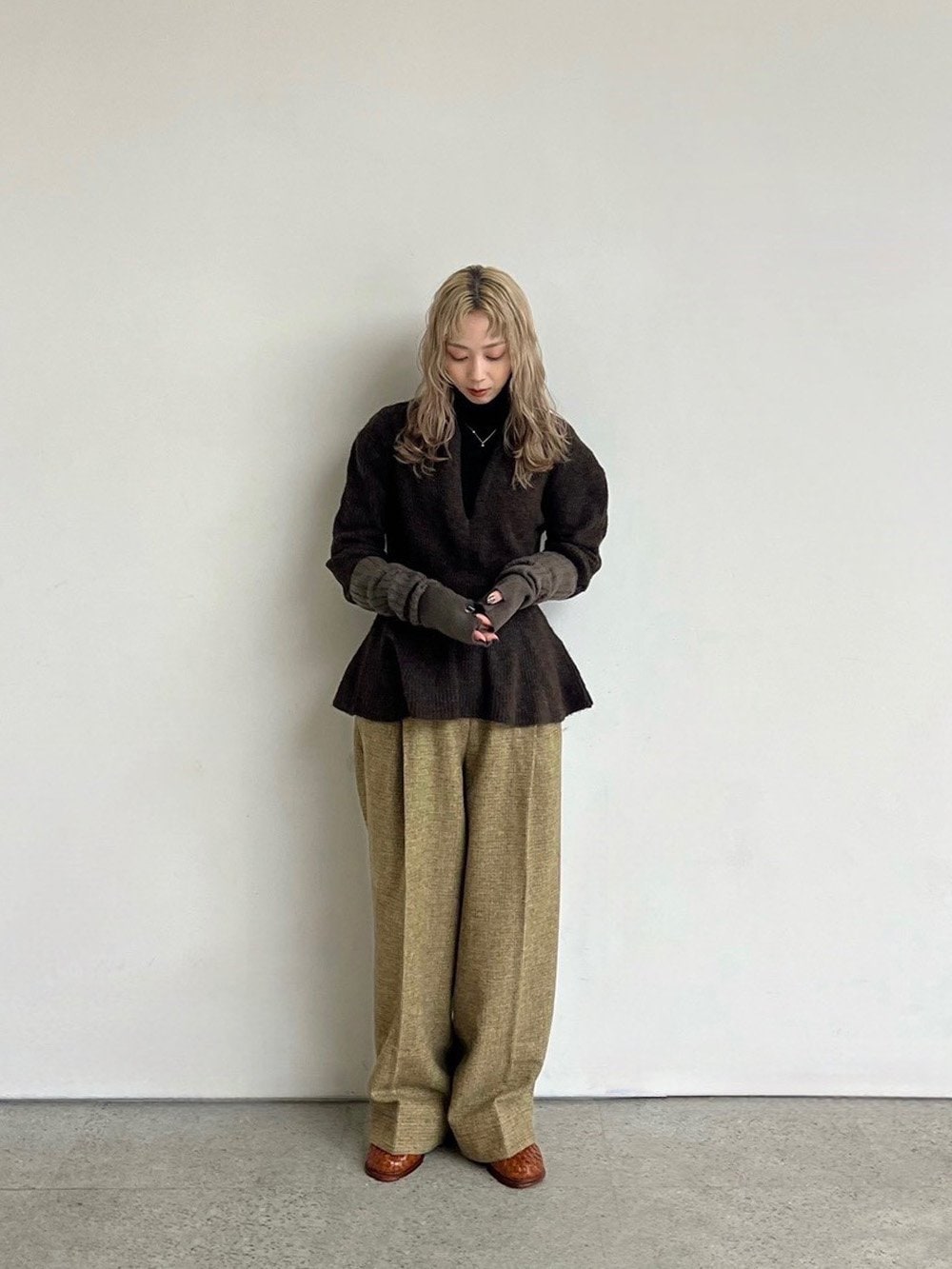 anuke Soft Peplum Knit 62520525|apricot online shop