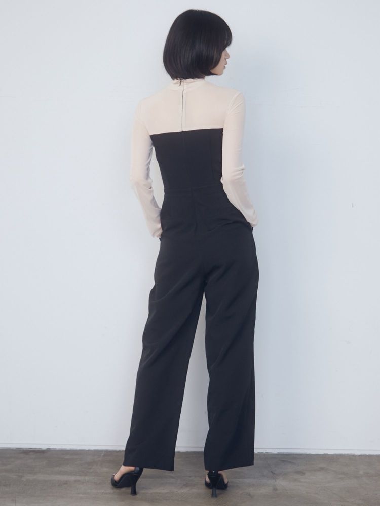 SALE】EMODA シアー2トーンオールインワン 0424103301|apricot