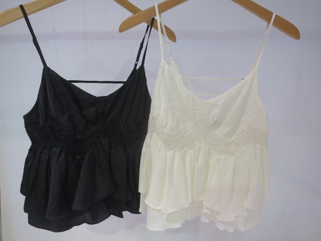 COCODEAL サテンレースペプラムキャミソール 76318448|apricot online shop
