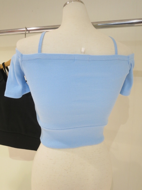ラスト1点！GYDA ハーフスリーブカシュクールオフショルショートTOPS WH SALE】GYDA ハーフスリーブカシュクールオフショルショート