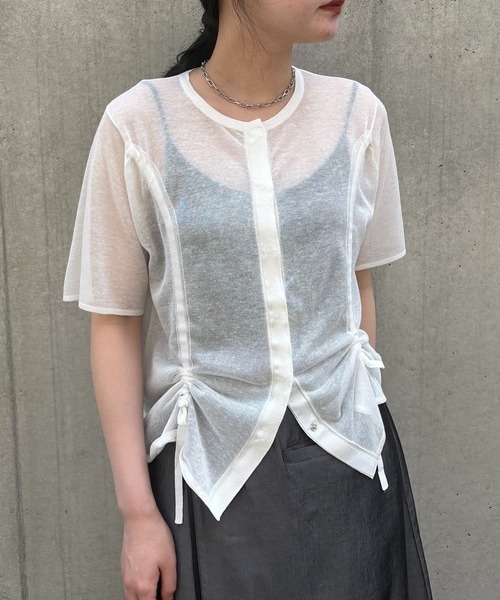 【SALE】&g'aime アンジェム　シアーシャーリングカーディガン　986-66003 SALE】&g'aime アンジェム シアーシャーリングカーディガン 986