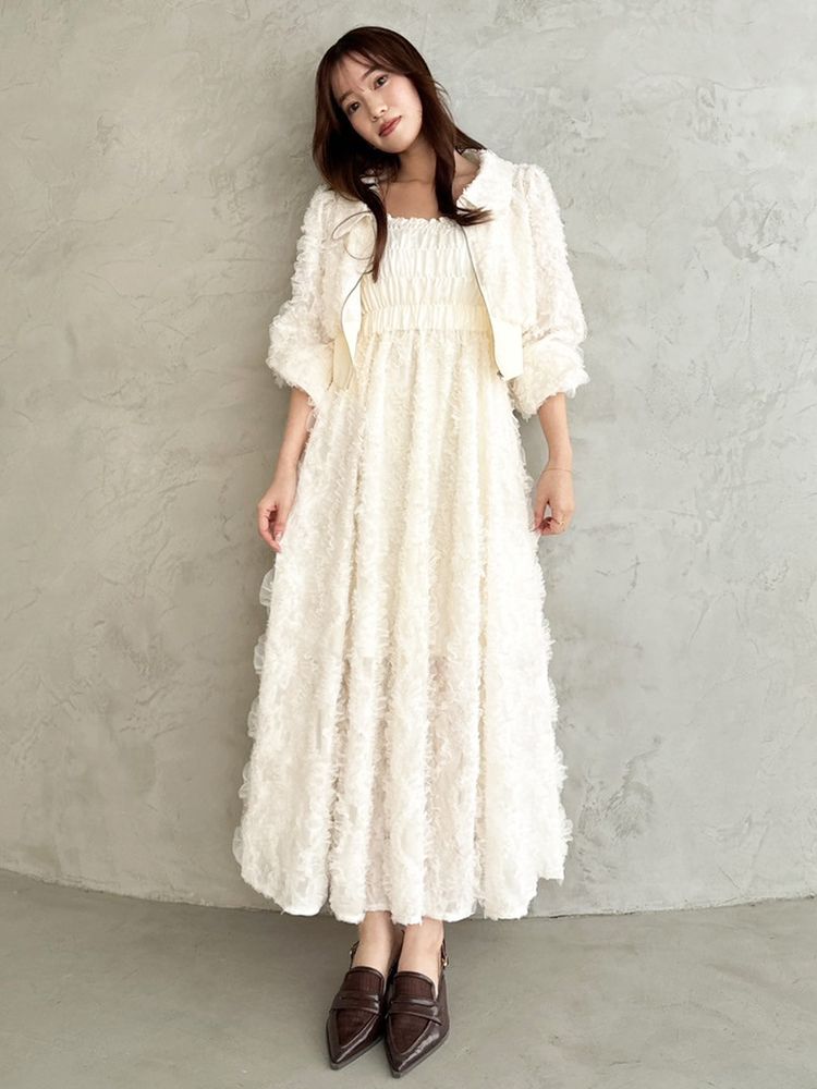 dazzlin エアリーレースブルゾン 0225202001|apricot online shop