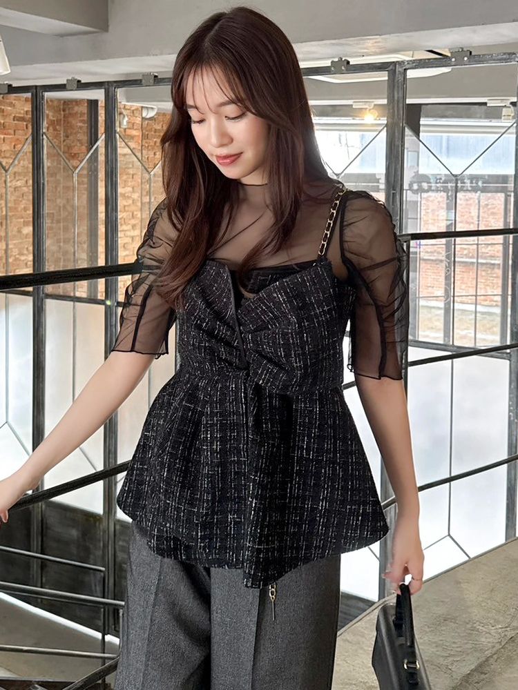 dazzlin ツイードツイストビスチェ 0225504006|apricot online shop