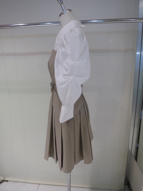 dazzlin レイヤードシャツミニワンピース M ベージュ ダズリン dazzlin レイヤードシャツミニワンピース （ベージュ
