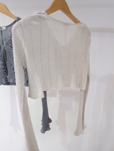 COCODEAL フリルクロップド丈ニットカーディガン 75133113