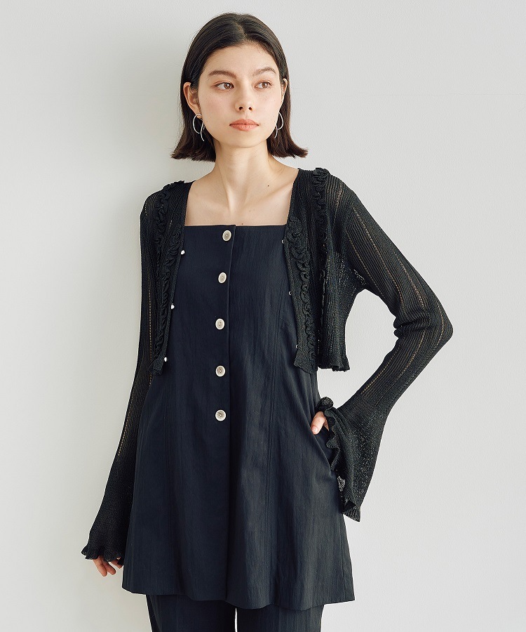 【新品未使用】COCO DEAL フリルクロップド丈ニットカーディガン COCODEAL フリルクロップド丈ニットカーディガン 75133113