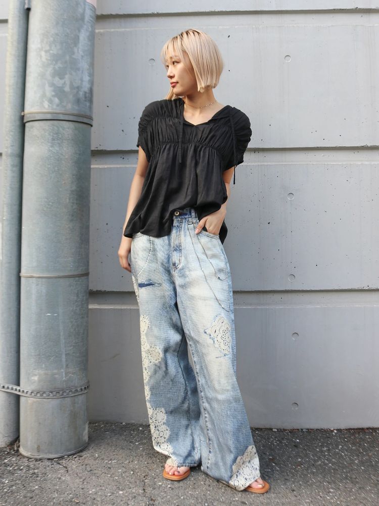 UNGRID プリントデザインルーズデニム 1126324552|apricot online shop