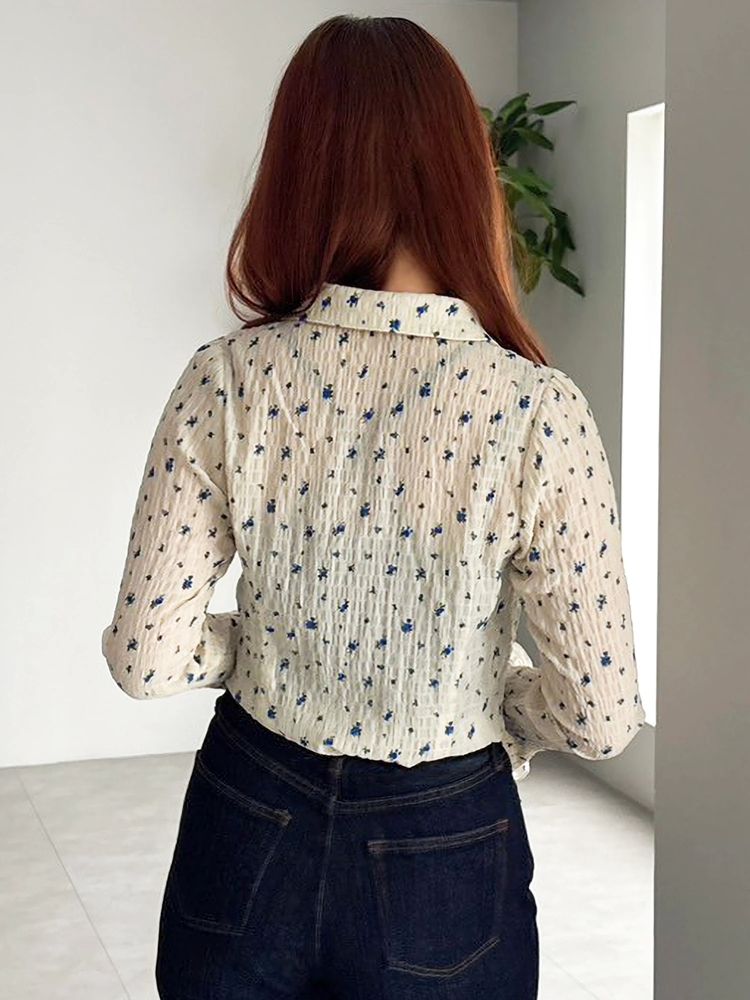 dazzlin シュリンクフラワーショートシャツ 0225504019|apricot