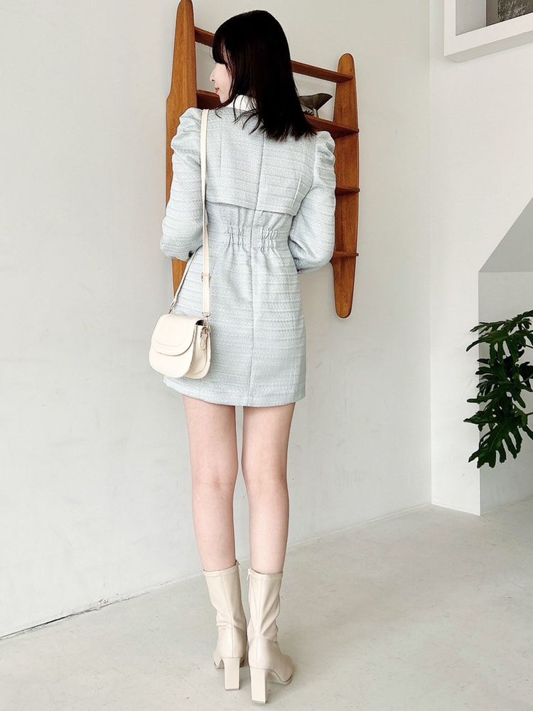 SALE】dazzlin ツイードドッキングミニワンピース 0225103015|apricot