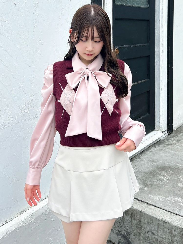 dazzlin アーガイルニットトップス 0225526016|apricot online shop