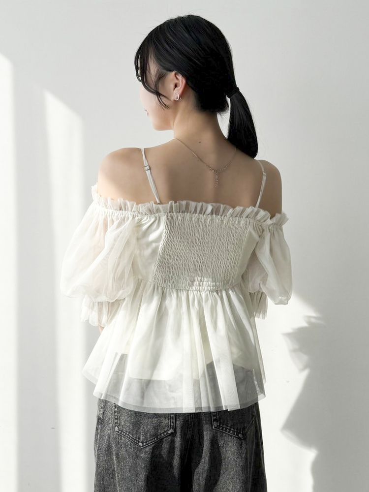 SALE】 dazzlin スクエアフリルペプラムブラウス 0225304015