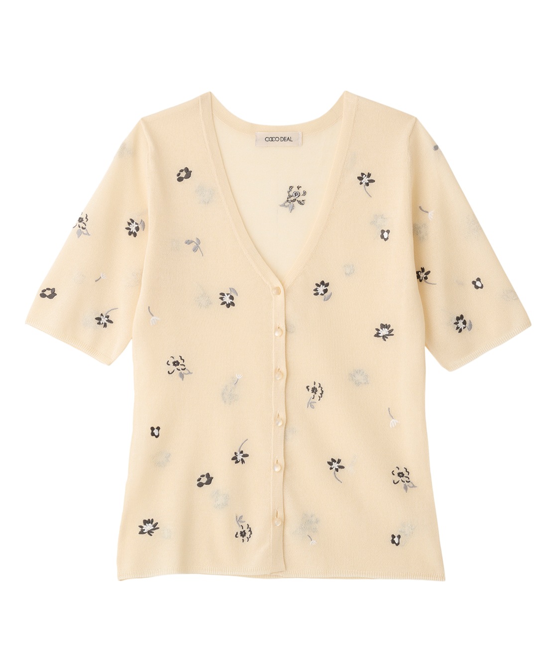期間限定SALE】COCODEAL フラワー刺繍シアーカーディガン 76533043