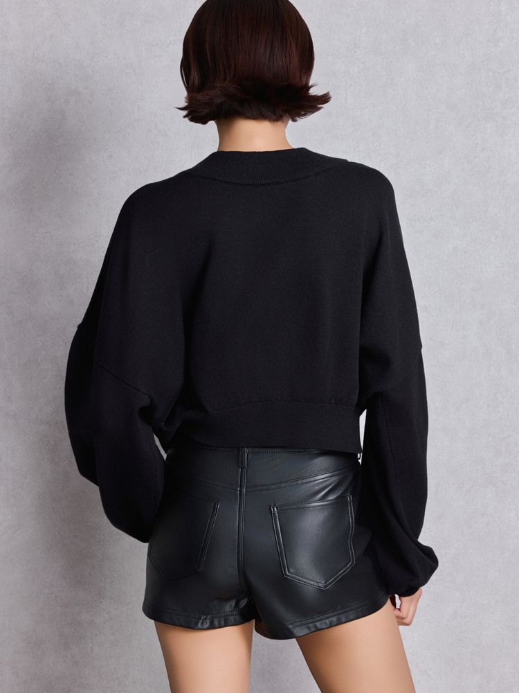 GYDA ハイウエストフェイクレザーショートパンツ 0725407180|apricot