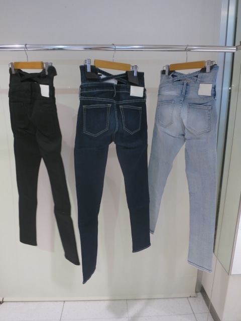 GYDA ハイウエストウエストクロススキニーデニムパンツ 再入荷