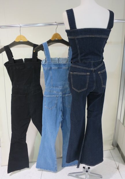 EMODA デニムフレアジップサロペット 再入荷 0424203703|apricot