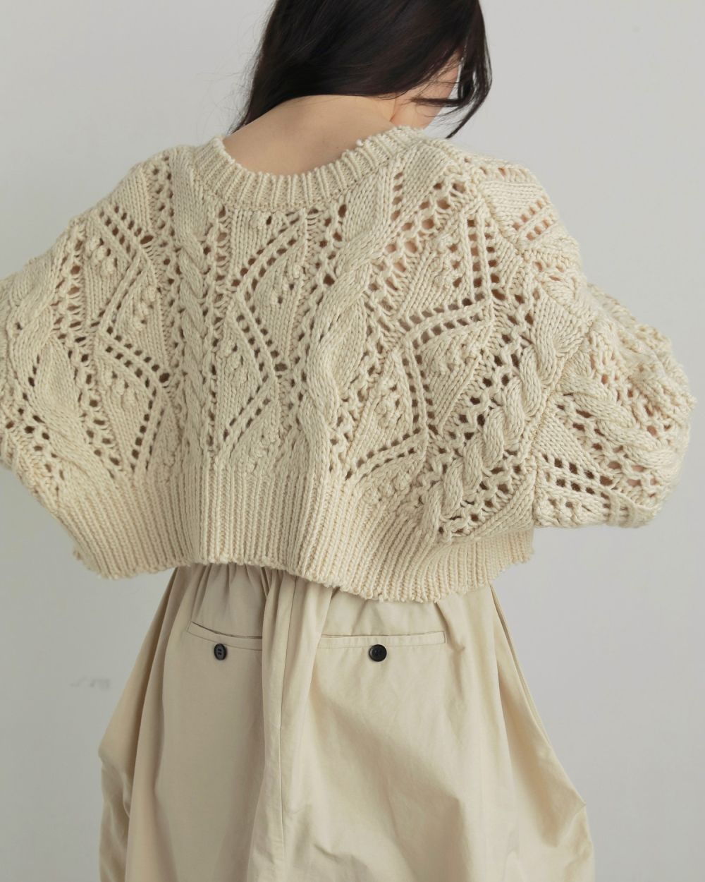 anuke Cable Knit Cardigan 62520507|apricot online shop