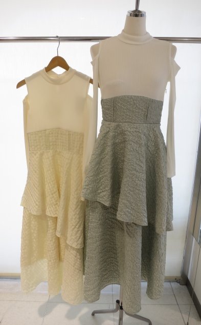 dazzlin バックリボンティアードコンビワンピース 0225103023